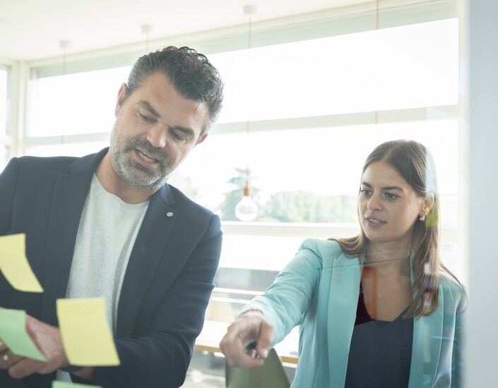 Collega's met post-its