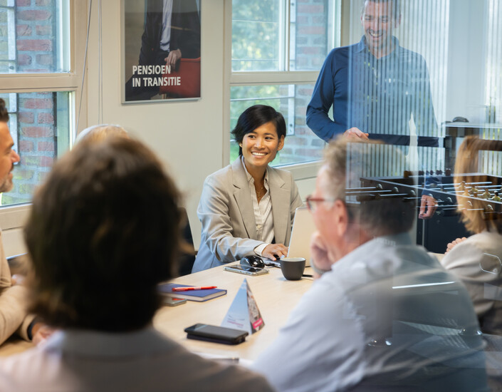 Vergaderende collega's